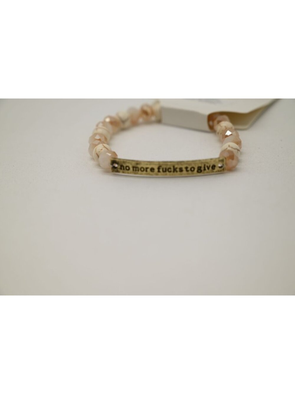 NWT Dylan Jewelry Bracelet No More Worries Bronze Beaded Stretch Quote